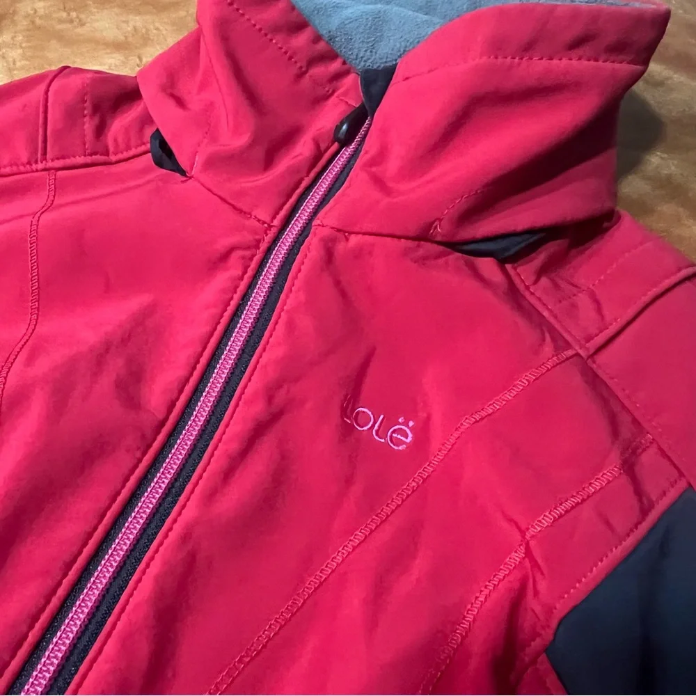 Lole Full zip jacket size small red black pink full zip Thumbholes